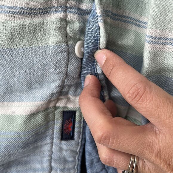 Faherty Reversible Shirt Short Sleeve 100% Cotton 2 shirts in One, Size L - Picture 9 of 11